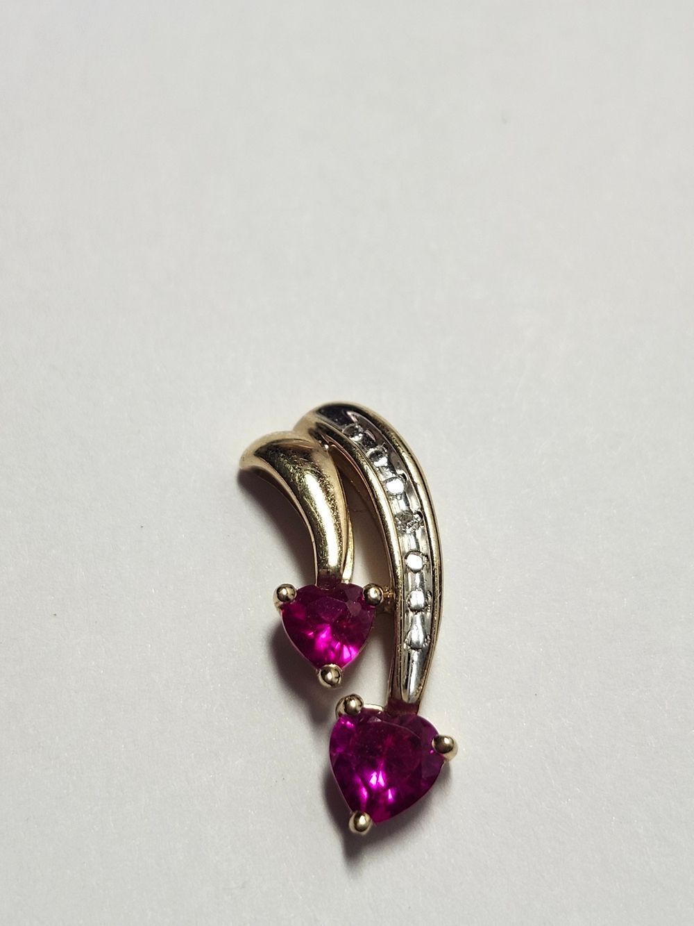 10K Gold Ruby And Diamond Pendant